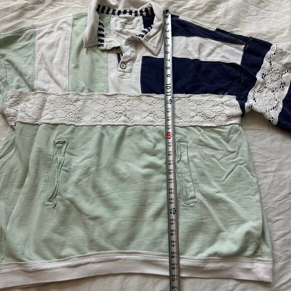 Free People We The Free, Striped, Multicolored, Oversized, Polo Top NWOT- L - Picture 10 of 10